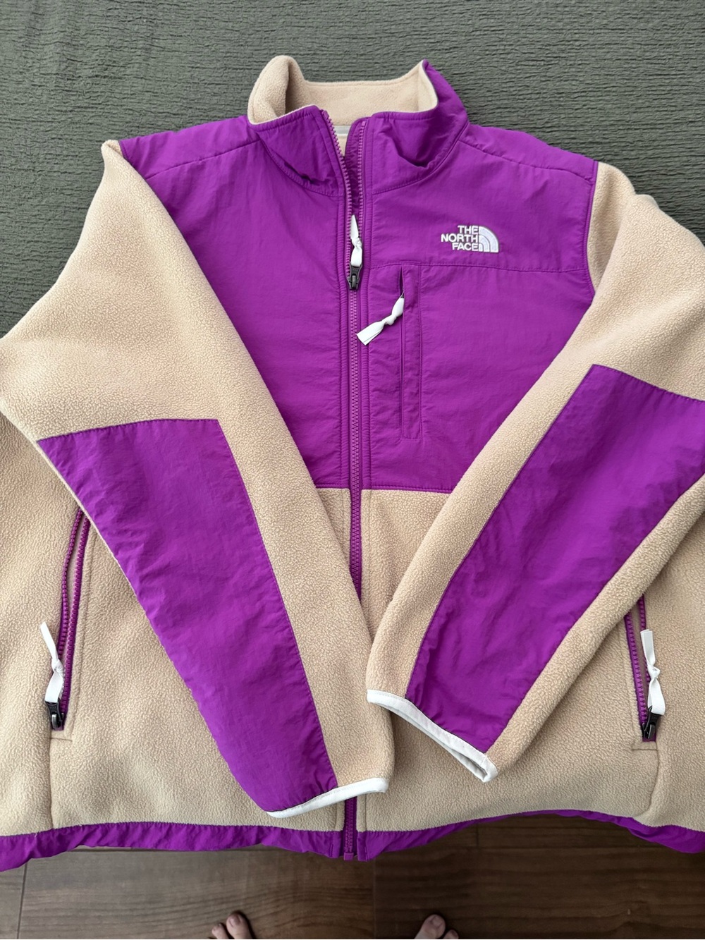 The North Face Denali Two-Tone  Fleece Jacket - Purple & Beige